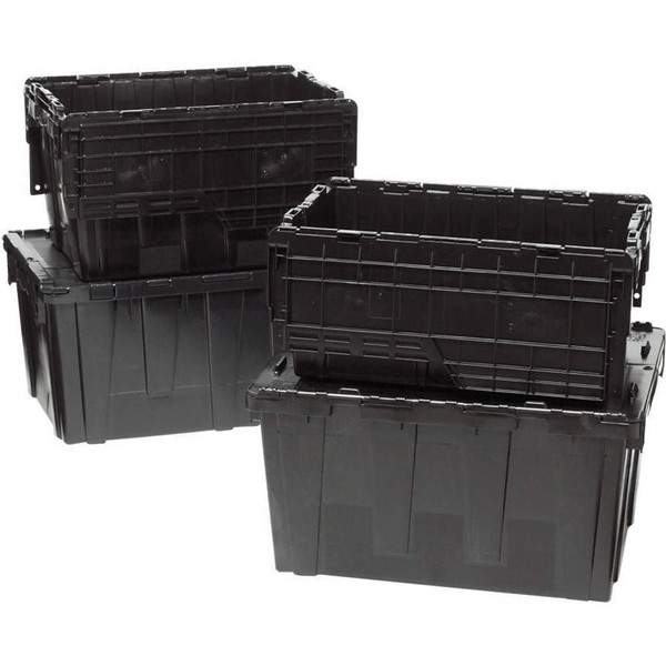 ORBIS Attached Lid Container,2.4 cu ft,Black FP243 Black Recycled