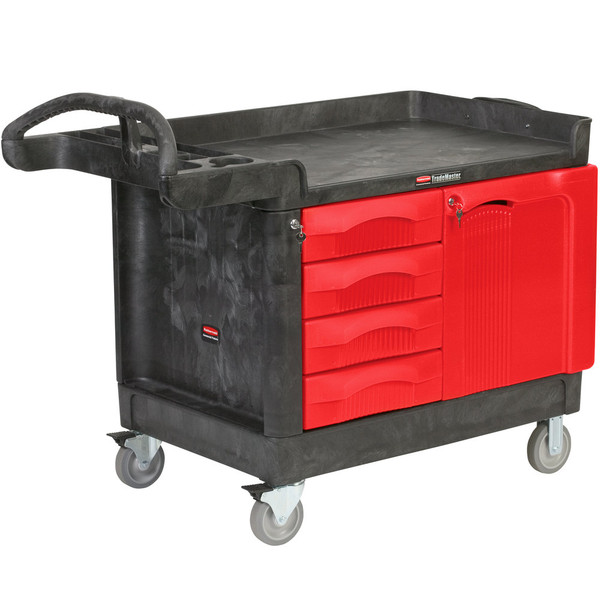 RUBBERMAID Trade Cart/Service Bench,49 In. L,Black FG453388BLA