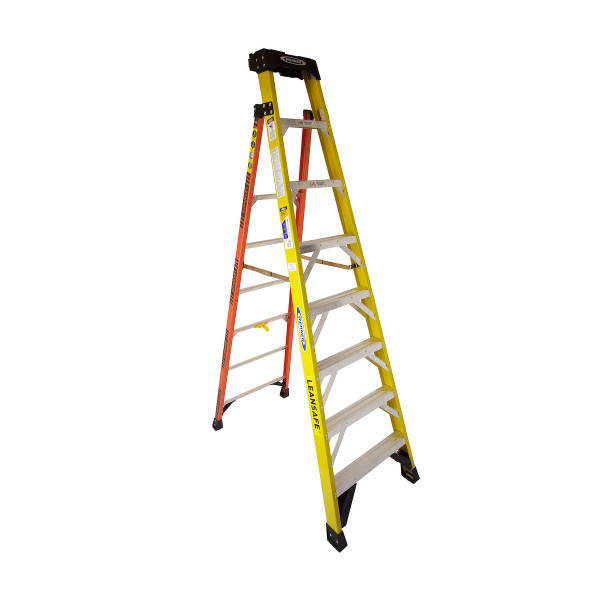 WERNER Stepladder,375 lb. Load Cap.,Fiberglass L7308