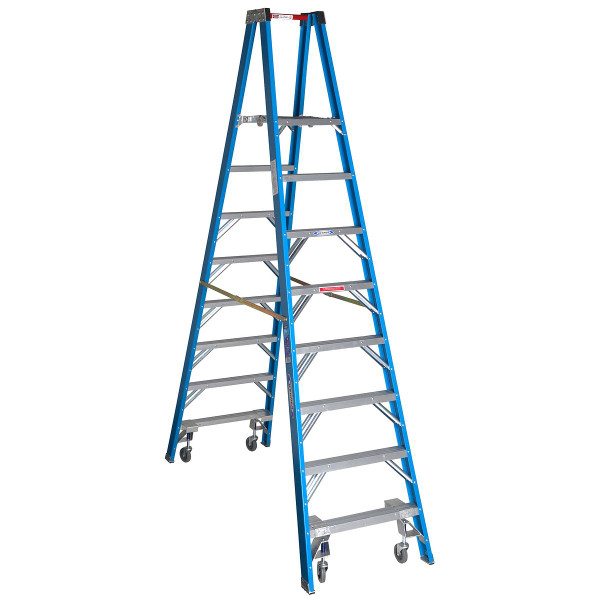WERNER Twin Platform Stepladder,8 ft,FGL,250 lb PT6008-4C (Discontinued)