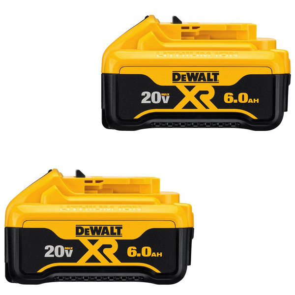 DEWALT Battery Pack,20V,6Ah,Li-Ion,PK2 DCB206-2