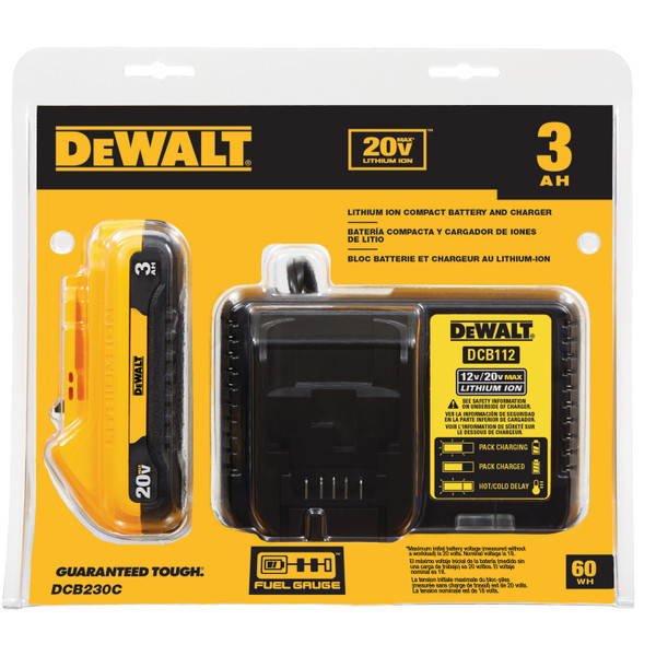 DEWALT Battery Pack,20.0V,Li-Ion DCB230C