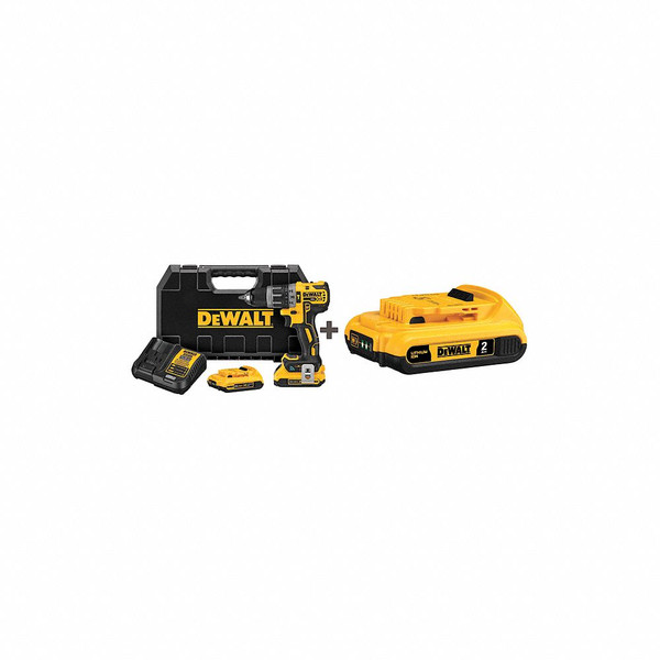 DEWALT Hammer Drill Kit,20.0V,1/2" Chuck DCD797D2DCB203