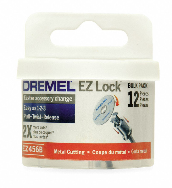 DREMEL E Z Lock Cut Off Wheel,1 1/2 In Dia,Pk12 EZ456B