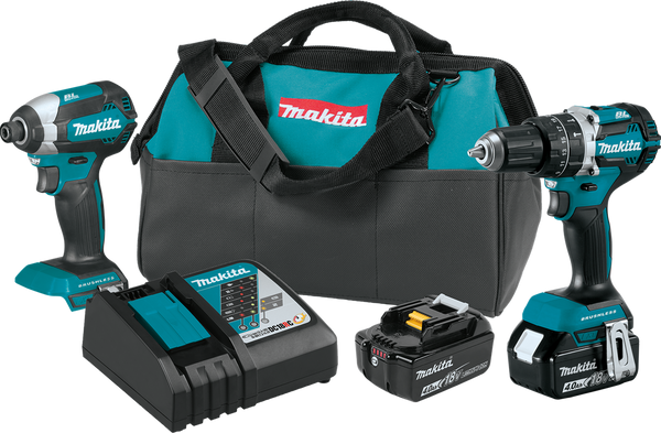 MAKITA Cordless Combo Kit,18.0 V,2 Tools,2 Batt XT269M