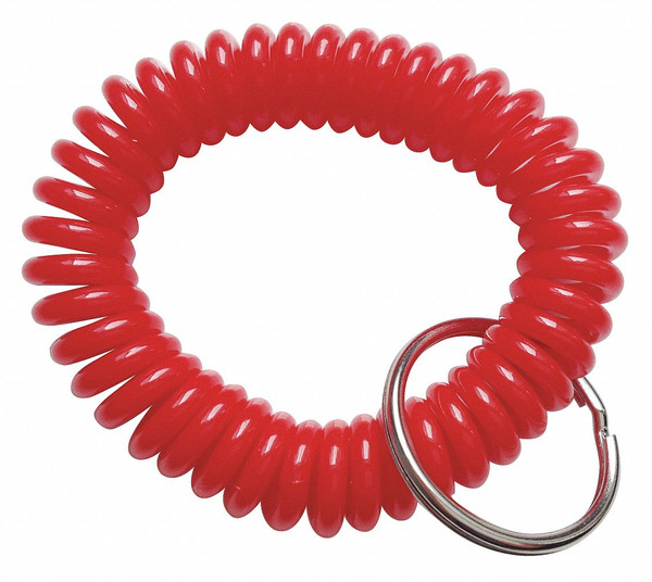 GENERIC Wrist Coil Key Ring,Red,PK10 25PA23