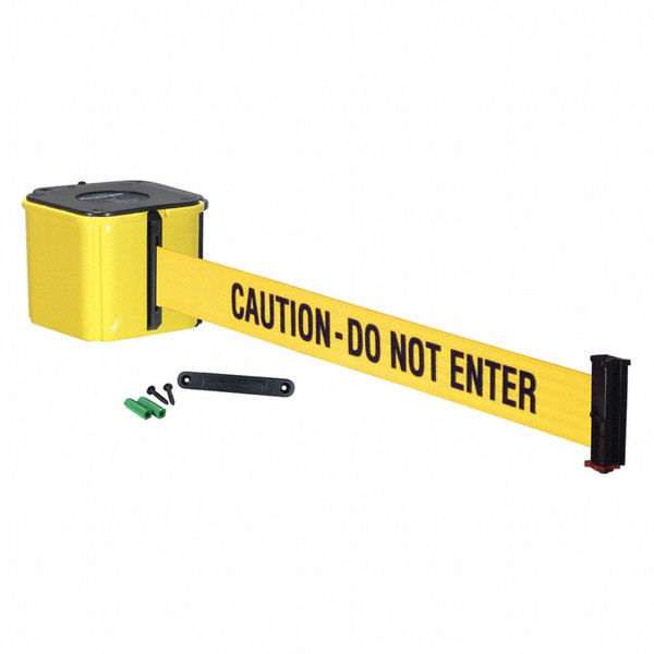 RETRACTA-BELT Wall Barrier, 20ft -CAUTION DO NOT ENTER WM412YW20-CAU-RE