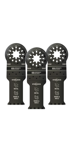 Milwaukee IBSL330-3 Imperial Blades IBSL330-3 Starlock 1-1/8" Standard Metal Blade, 3PC