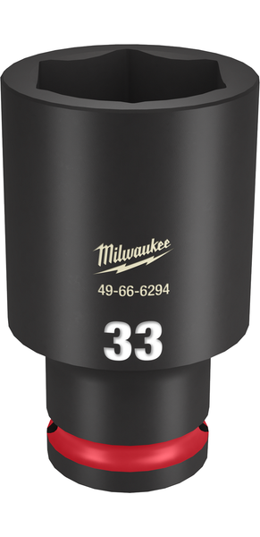 Milwaukee SHOCKWAVE Impact Duty  1/2"Drive 33MM Deep 6 Point Socket - 49-66-6294