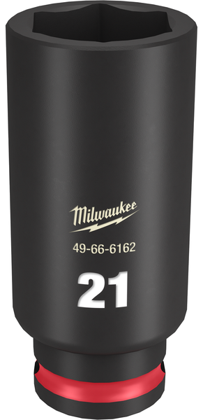 Milwaukee SHOCKWAVE Impact Duty  3/8"Drive 21MM Deep 6 Point Socket - 49-66-6162