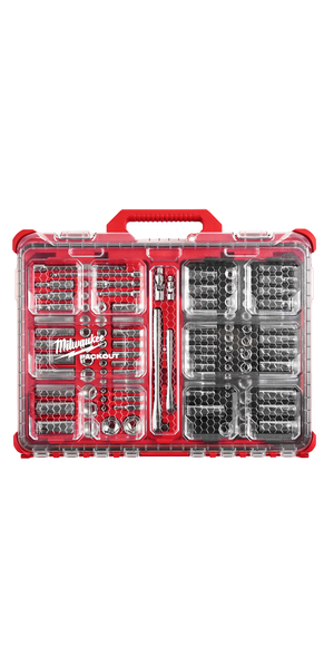 Milwaukee 1/4in. and 3/8in. Drive 106pc Ratchet and Socket Set with PACKOUT Low-Profile Organizer - SAE and Metric - 48-22-9486