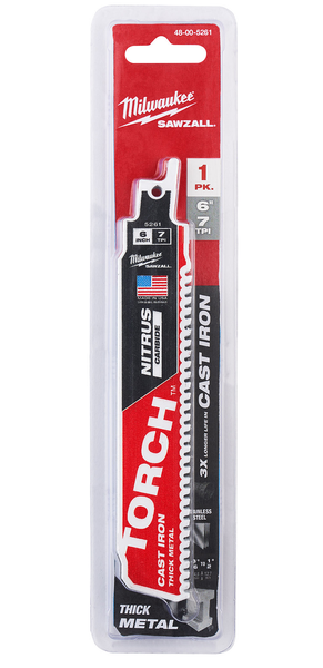 Milwaukee 48-00-5261 6" 7TPI The TORCH for CAST IRON with NITRUS CARBIDE 1PK