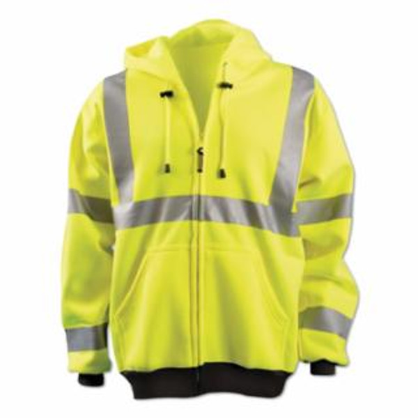 Occunomix LUX-HZSWT-Y3X Sweatshirt Hi-Viz Full Zip Hoodie 3X Yellow