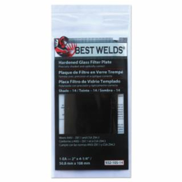 BEST WELDS BW-2X4-1/4 #5 GLASS  FILTER PLATE 901-932-105-14