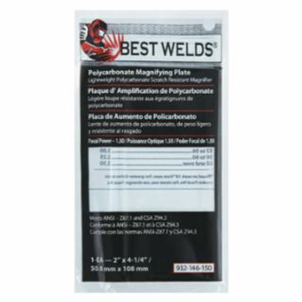 BEST WELDS BW-2X4-1/4 POLYCARB  MAGLENS 2.00 DIOPTER 901-932-146-150