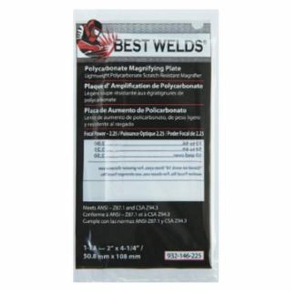 BEST WELDS BW-2X4-1/4 POLYCARB MAGLENS .75 DIOPTER 901-932-146-225