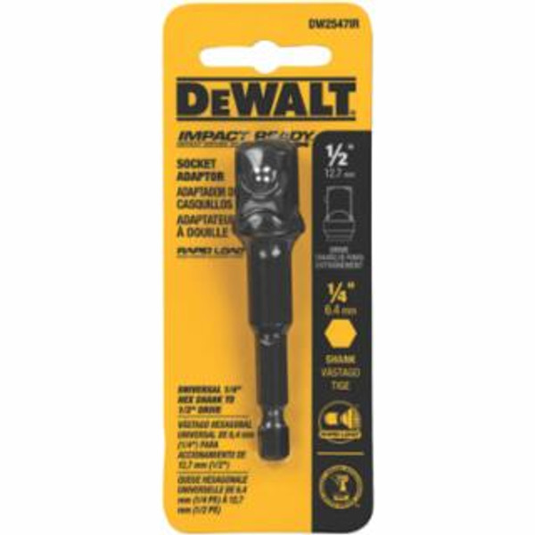 DEWALT® 1/4" HEX SHANK TO 1/2" SOCKET ADAPTOR