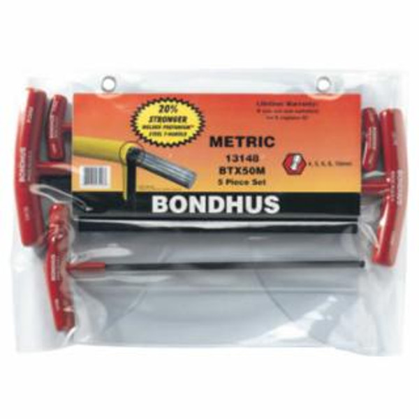 BONDHUS® BTX 50MM 5PC. T-WRENCH HEX SET BALLDRIVER