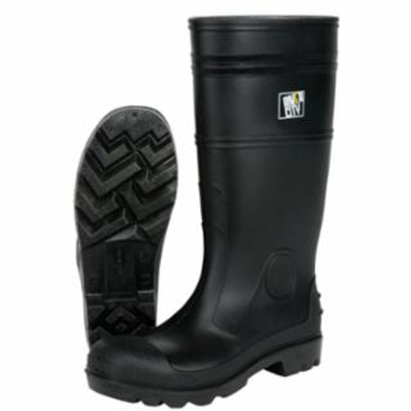 MCR SAFETY 16" PVC ECON BOOT MENS STEEL TOE BLK 14