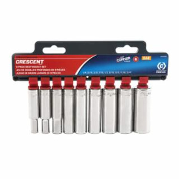 CRESCENT® 9 PC3/8" DRIVE 6PT SOCKET SETDEEPSAE