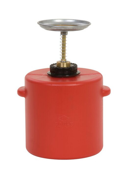 EAGLE 4QT. POLYETHYLENE RED SAFETY PLUNGER CAN