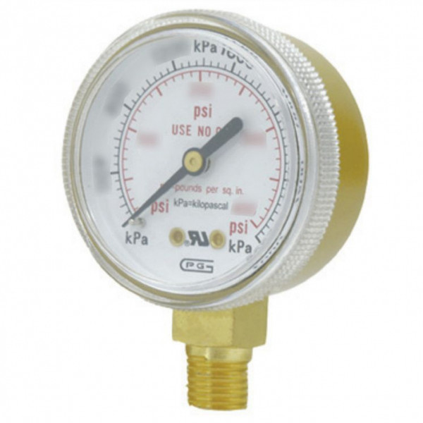 2" DIAMETER DUAL SCALE GAUGE STEEL CASE 60PSI