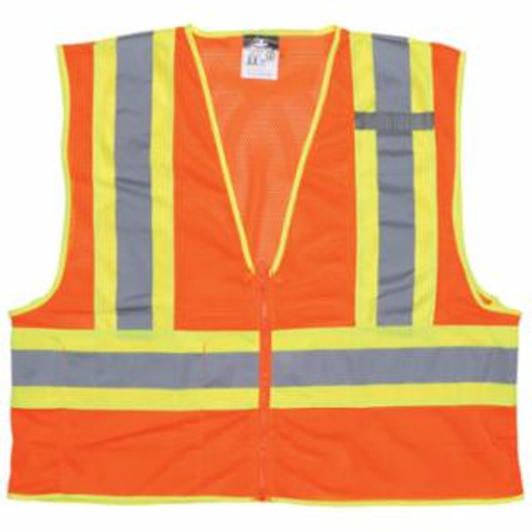 MCR SAFETY LUMINATOR CLS II POLY FLUORESCENT SAFETY VEST OR