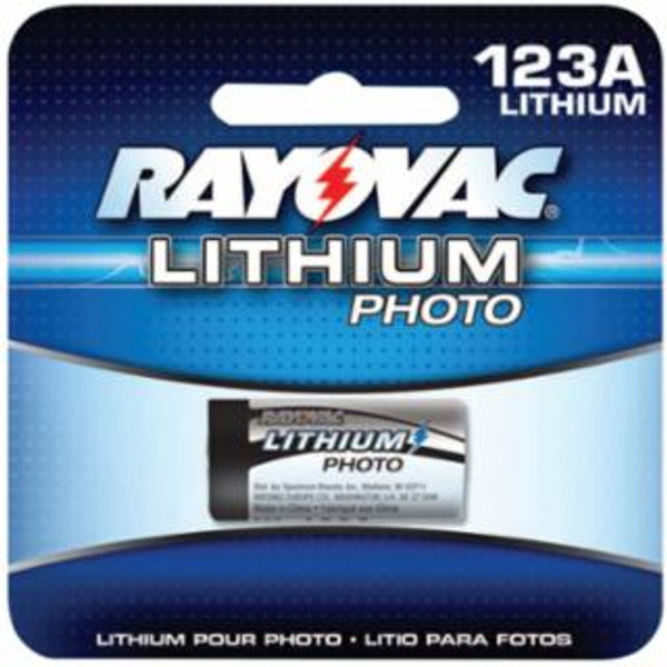 RAYOVAC PHOTO LITHIUM CARDED 123A 1-PACK- 3.0 VOLT