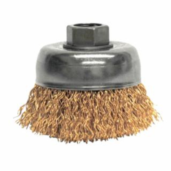 WEILER 3" CRIMPED WIRE CUP BRUSH .020 BRONZE 5/8-11 AH