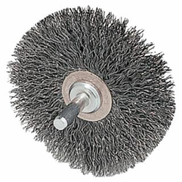 3" STEM MOUNTED WIRE WHEEL .008 1/4" STEM D