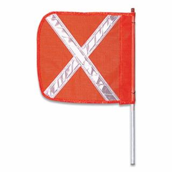 CHECKERS WARNING WHIP5'16" ORANGEFLAGWHITE XHEX BASE