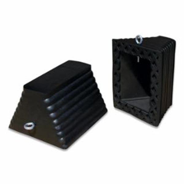 CHECKERS WH CHOCKRBR11.5"X10"X7.25"RIBBEDPYRAMIDEYBOLTBLK