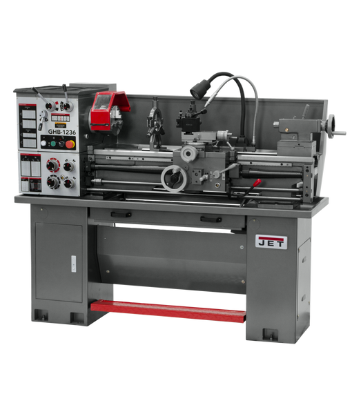 JET JT9-323230 GHB-1236  Geared Head Bench Lathe with Stand & Foot Brake & Acu-Rite 203 DRO