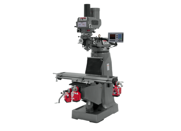JET JT9-690153 JTM-4VS Mill With 3-Axis ACU-RITE 203 DRO (Quill), X, Y and Z-Axis Powerfeeds With Power Drawbar