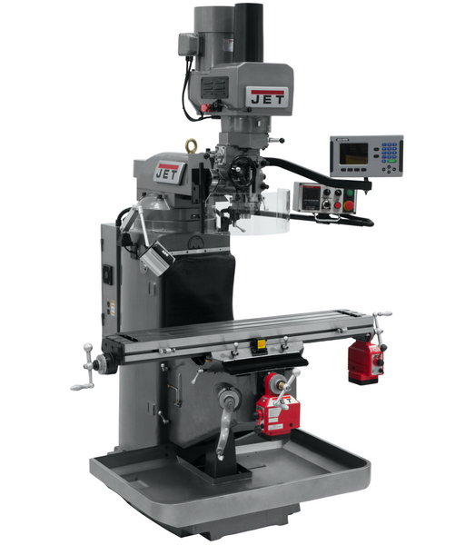 JET JT9-690533 JTM-949EVS Mill With 3-Axis Acu-Rite 203 DRO (Quill) With X and Y-Axis Powerfeeds and Air Powered D