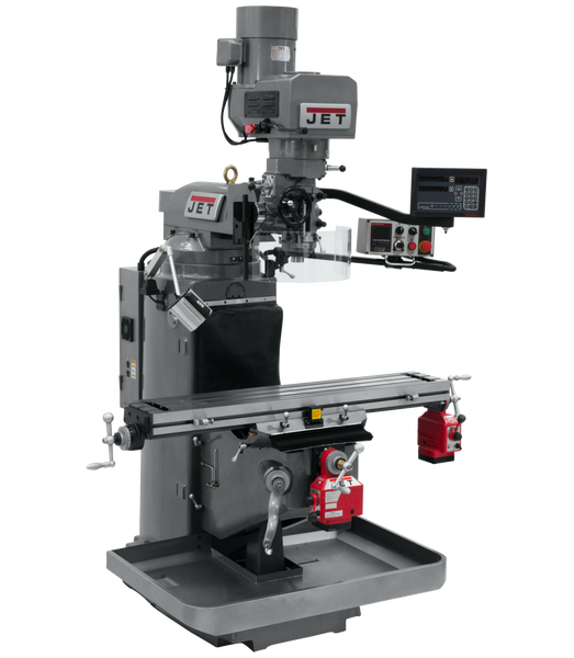 JET JT9-690547 JTM-949EVS Mill With 3-Axis Newall NMS800 DRO (Quill) With X and Y-Axis Powerfeeds