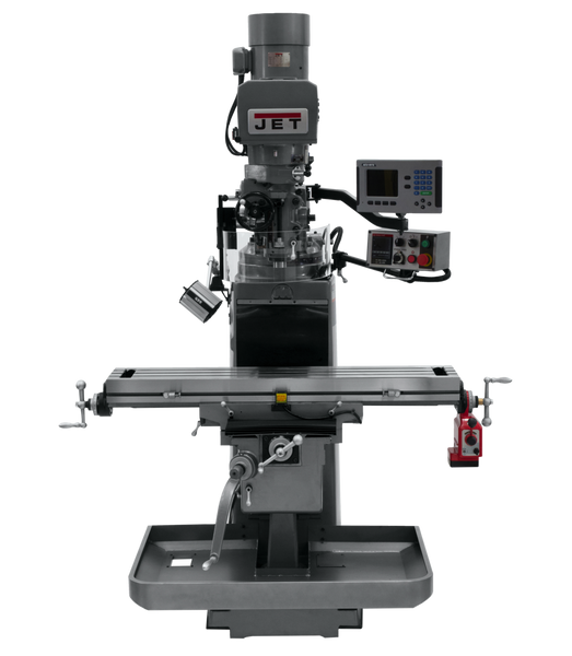 JET JT9-690624 JTM-1050EVS2/230 Mill With 3-Axis Acu-Rite 203 DRO (Knee) With X-Axis Powerfeed