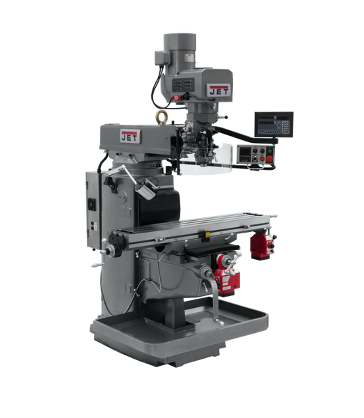 JET JT9-690641 JTM-1050EVS2/230 Mill With 3-Axis Newall NMS800 DRO (Knee) With X and Y-Axis Powerfeeds