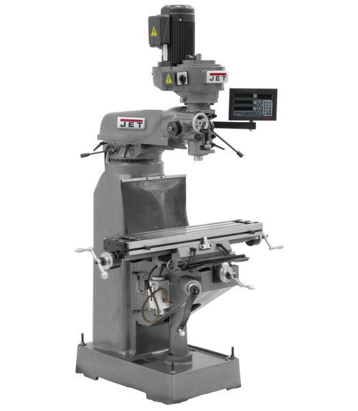 JET JT9-691177 JVM-836-1 Mill With 3-Axis Newall NMS800 DRO (Quill) and X-Axis Powerfeed