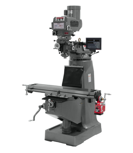 JET JT9-691232 JTM-4VS Mill With 3-Axis Newall NMS800 DRO (Knee) With X-Axis Powerfeed