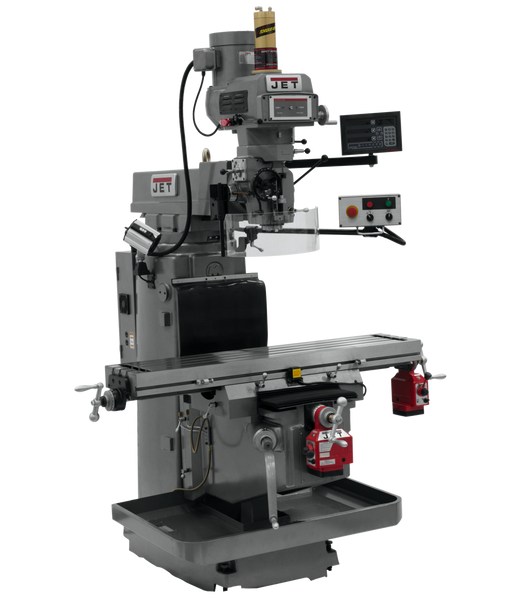 JET JT9-698081 JTM-1254VS With Newall NMS800 3X (Q) DRO,  X & Y Powerfeeds & Air Power Drawbar