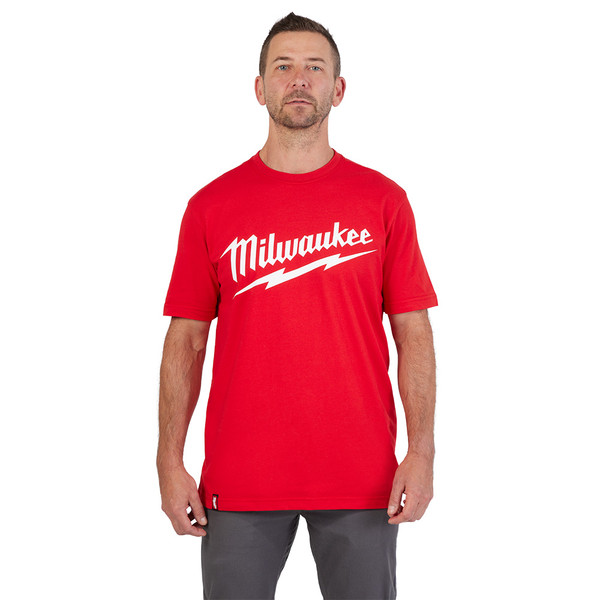 Milwaukee 607R-M Heavy Duty T-Shirt - Short Sleeve Logo Red M