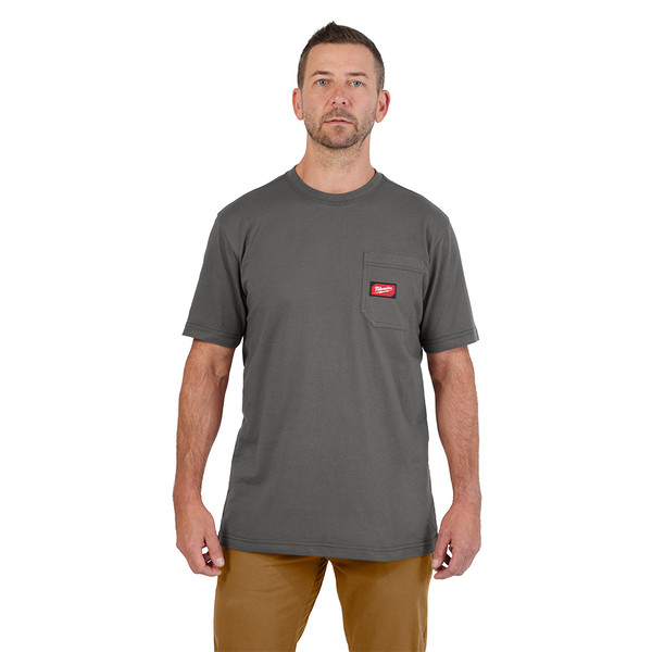 Milwaukee 605G-S GRIDIRON Pocket T-Shirt - Short Sleeve Gray S