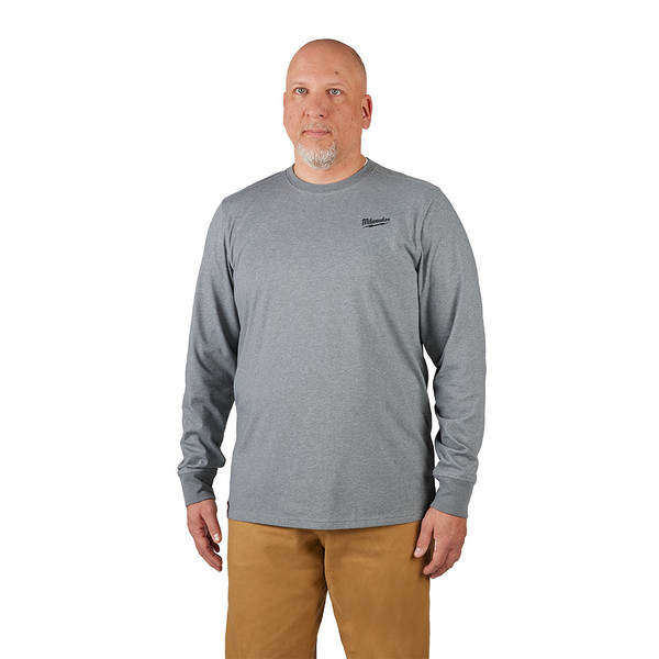 Milwaukee 604G-L FREEFLEX Hybrid Work Tee - Long Sleeve - Gray L