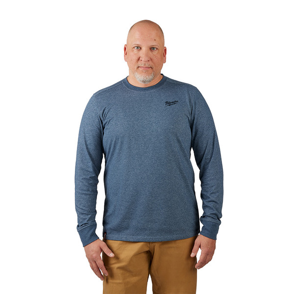 Milwaukee 604BL-2X FREEFLEX Hybrid Work Tee - Long Sleeve - Blue 2X