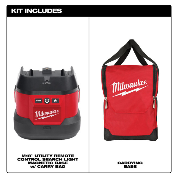 Milwaukee 49-16-2123B M18 Utility Remote Control Search Light Portable Base w/ Carry Bag