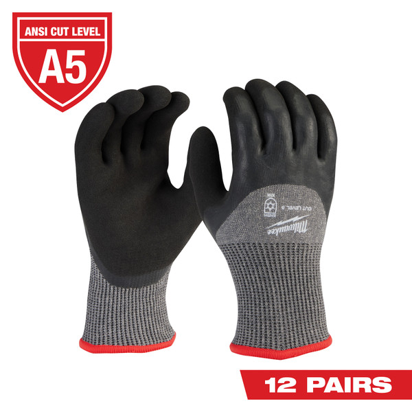 Milwaukee 48-73-7952B Cut Level 5 Winter Dipped Gloves - L