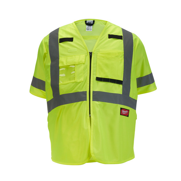 Milwaukee 48-73-5141 Class 3 High Visibility Yellow Safety Vest - S/M