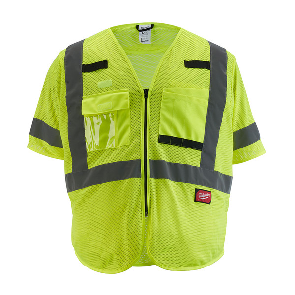 Milwaukee 48-73-5133 Class 3 High Visibility Yellow Mesh Safety Vest - 2XL/3XL