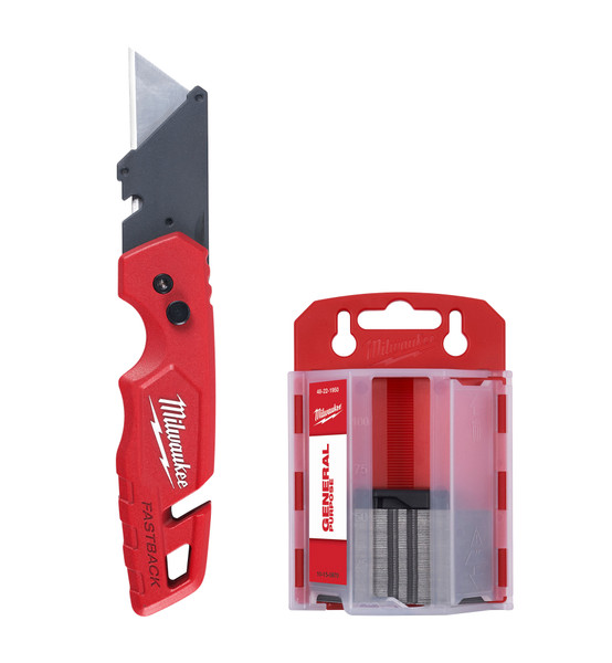 Milwaukee 48-22-1504 FASTBACK Folding Utility Knife with Blade Storage and 50pc Blades